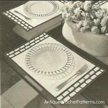 Crochet Home Decor Pattern Border Place Mat