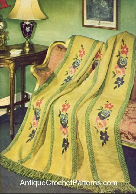 Crochet Afghan Roses In Bloom Afghan