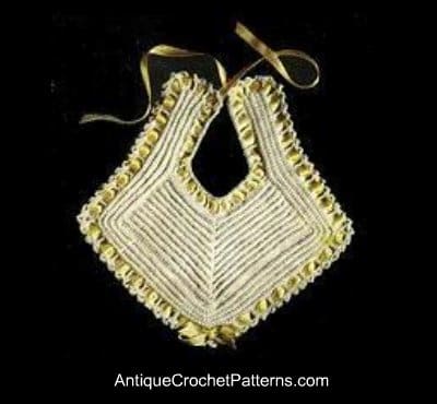 Vintage crochet baby bib pattern