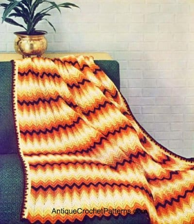 Crochet Afghan Autumn Chevron