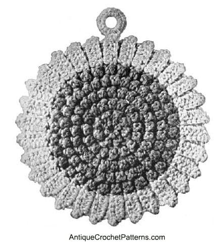 Sun Flower Potholder - Free Crochet Pot Holder Pattern