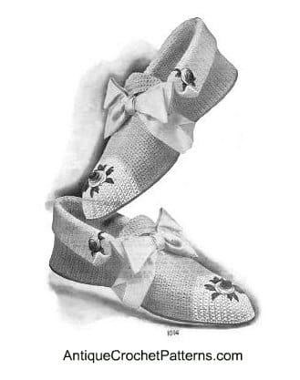 Vintage Ladies Crochet Slippers Vintage Crochet Slippers