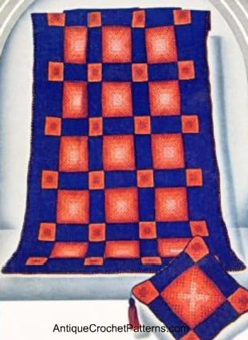 Crochet Afghan Checkerboard Afghan