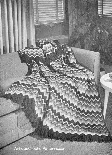 Crochet Afghan - Horizon Striped Afghan