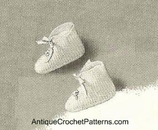 Vintage Baby Booties Free Crochet Pattern