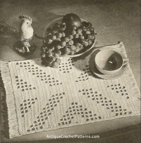 Crochet Home Decor Pattern Fillet Luncheon Set