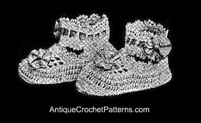 Vintage Crocheted Baby Booties