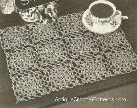 Crochet Home Decor Pattern Motif Luncheon Set