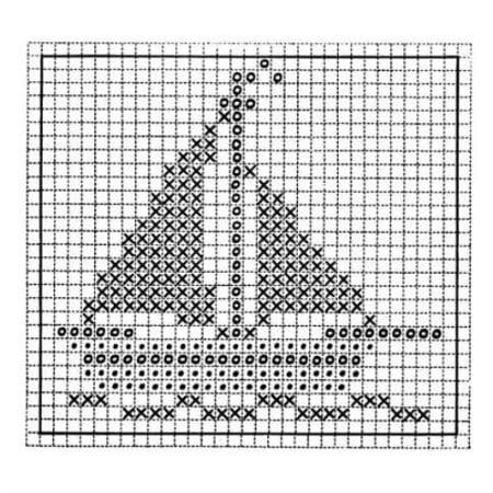 Baby Blanket Embroidery Pattern - Sailboat