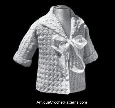 Vintage Crocheted Baby Matinee Coat