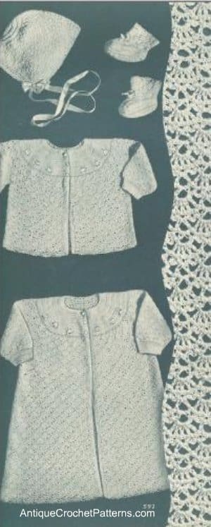 Crochet Christening Set Crochet Baby Set
