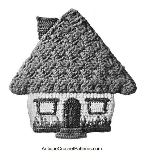 Honeymoon Cottage Potholder - Free Crochet Pot Holder Pattern